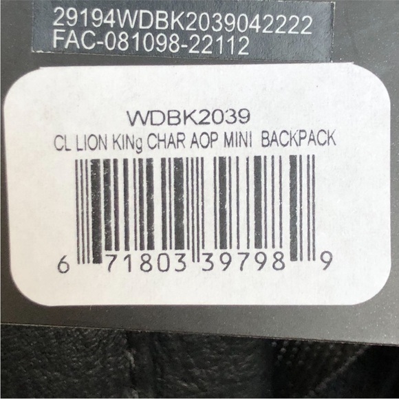 Loungefly Disney Lion King Mini Backpack NWT - Picture 4 of 10